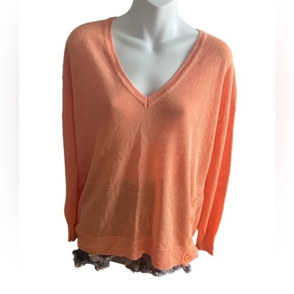 J.‎ Crew Sheer peach color linen blend Sweater size Medium M